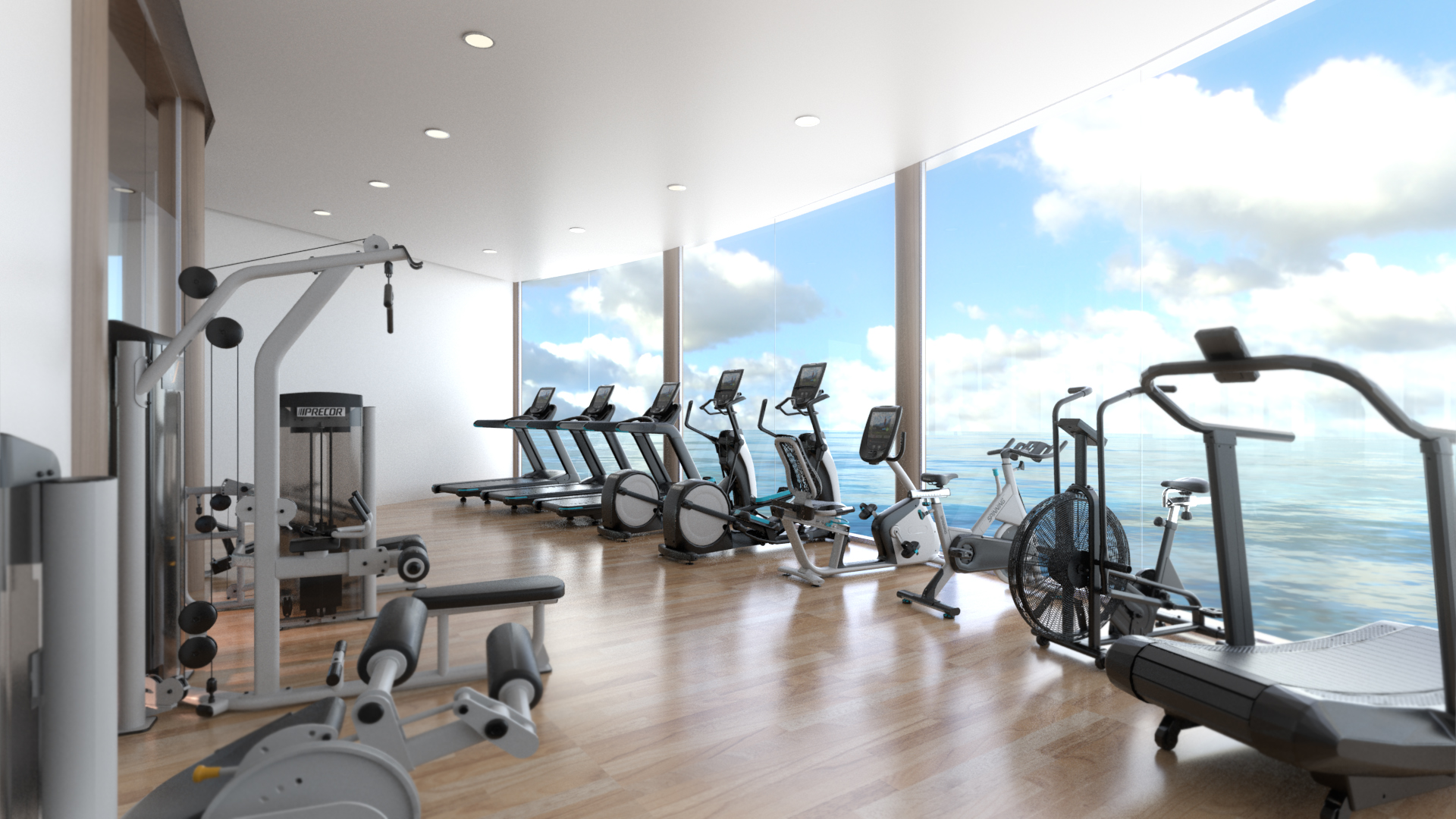 Gym layout render by ProFitness